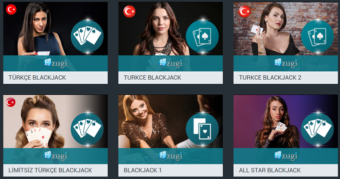 Ezugi Canlı Blackjack oyun türleri